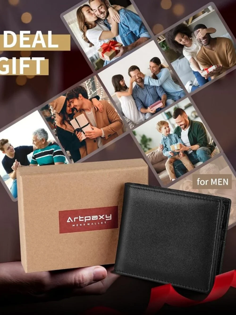 Genuine Leather Bifold Wallet for Men | RFID Blocking, 1 ID Window, 13 Card